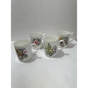 Set of 4 Duchess Fine Bone China Floral Mugs -‎ Made in England Mug Flowers